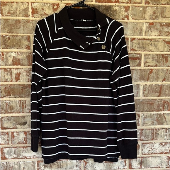 J. Crew Striped Asymmetrical Neck Raglan Sweater - Picture 2 of 11